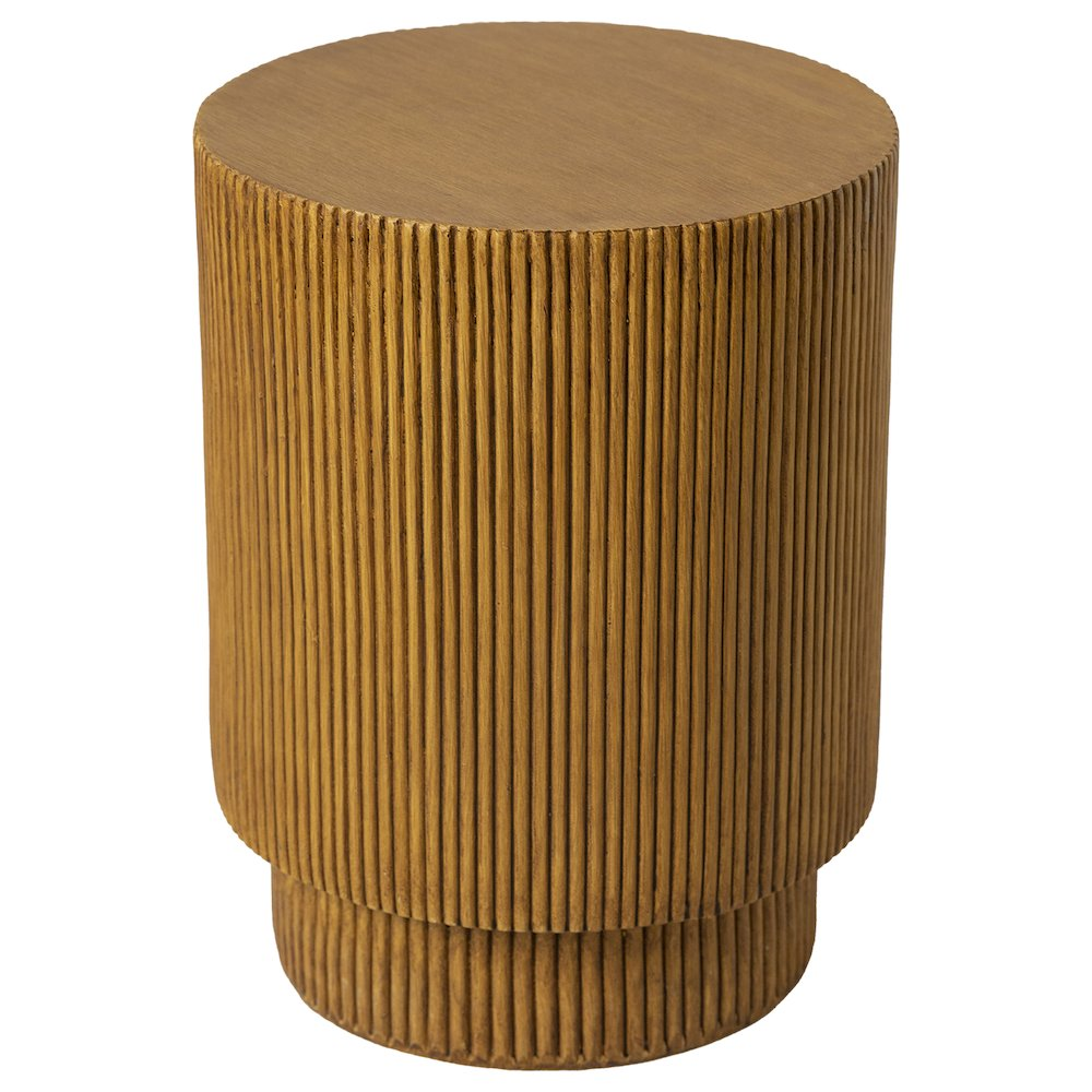 Buy farmhouse furniture Eden Collection Fiberglass Outdoor Side Table in Wood Brown - Modern Cottage Farmhouse Furniture