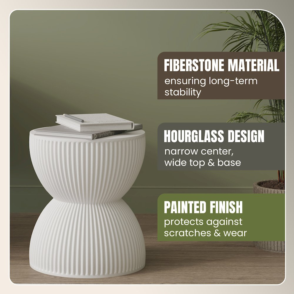 Buy farmhouse furniture Modern Side End Table Spire Series In White - Modern Cottage Farmhouse Furniture