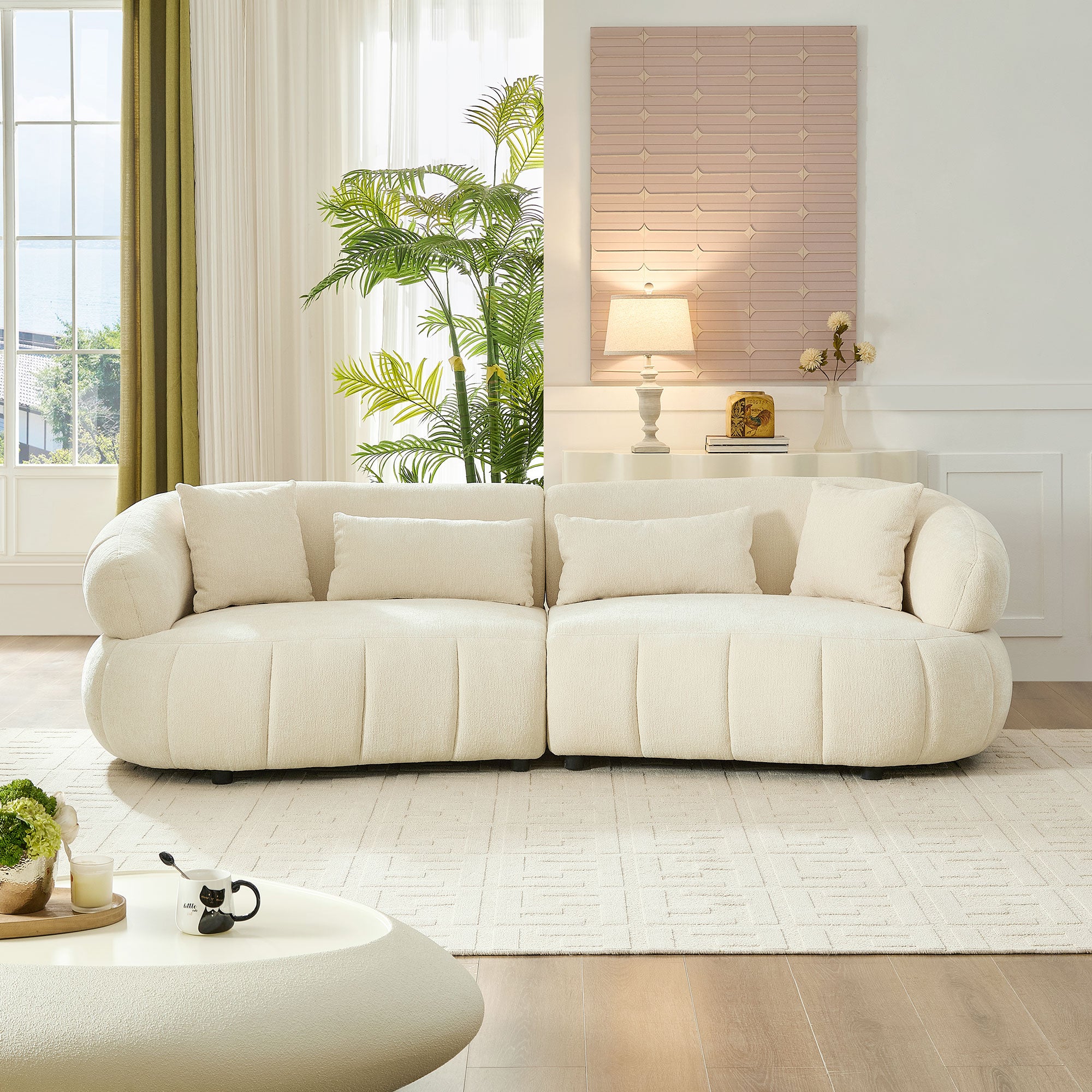 Buy farmhouse furniture The Evelyn | 102.36 Inch Cloud-Like Upholstered Modern Farmhouse Sofa - Modern Cottage Farmhouse Furniture
