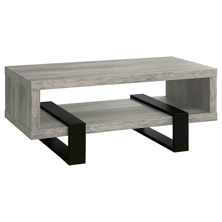 Dinard Engineered Wood Coffee Table Grey Driftwood - Mediterranean Italian Contemporary Home Decor Furniture