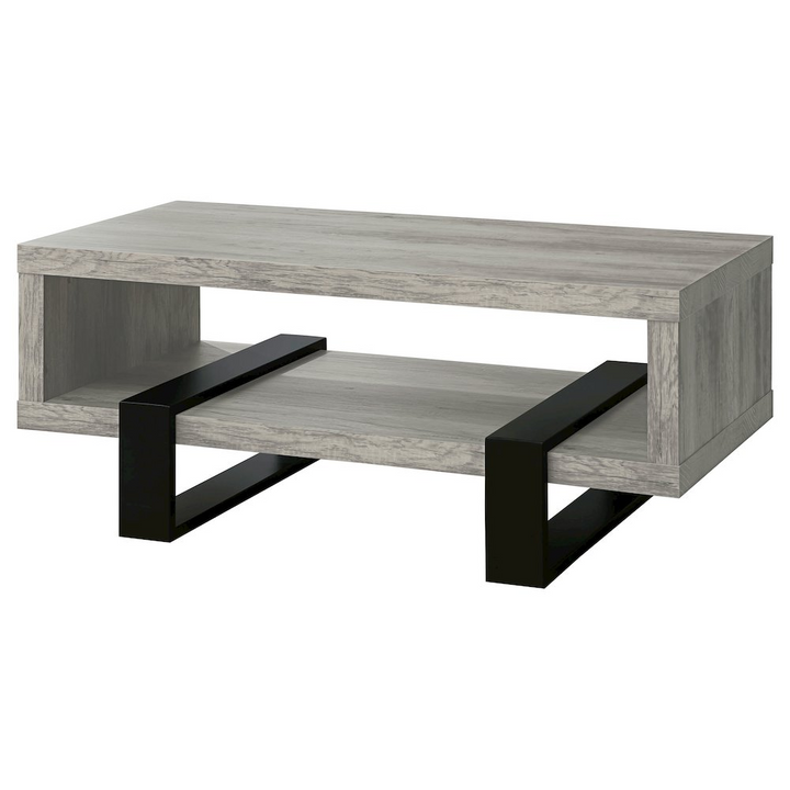 Dinard Engineered Wood Coffee Table Grey Driftwood - Mediterranean Italian Contemporary Home Decor Furniture
