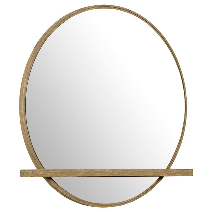 Buy farmhouse furniture Arini Sand Wash Dresser Mirror | Round Mirror with Built-In Jewelry Tray | Wire-Brushed Wood - Modern Cottage Farmhouse Furniture