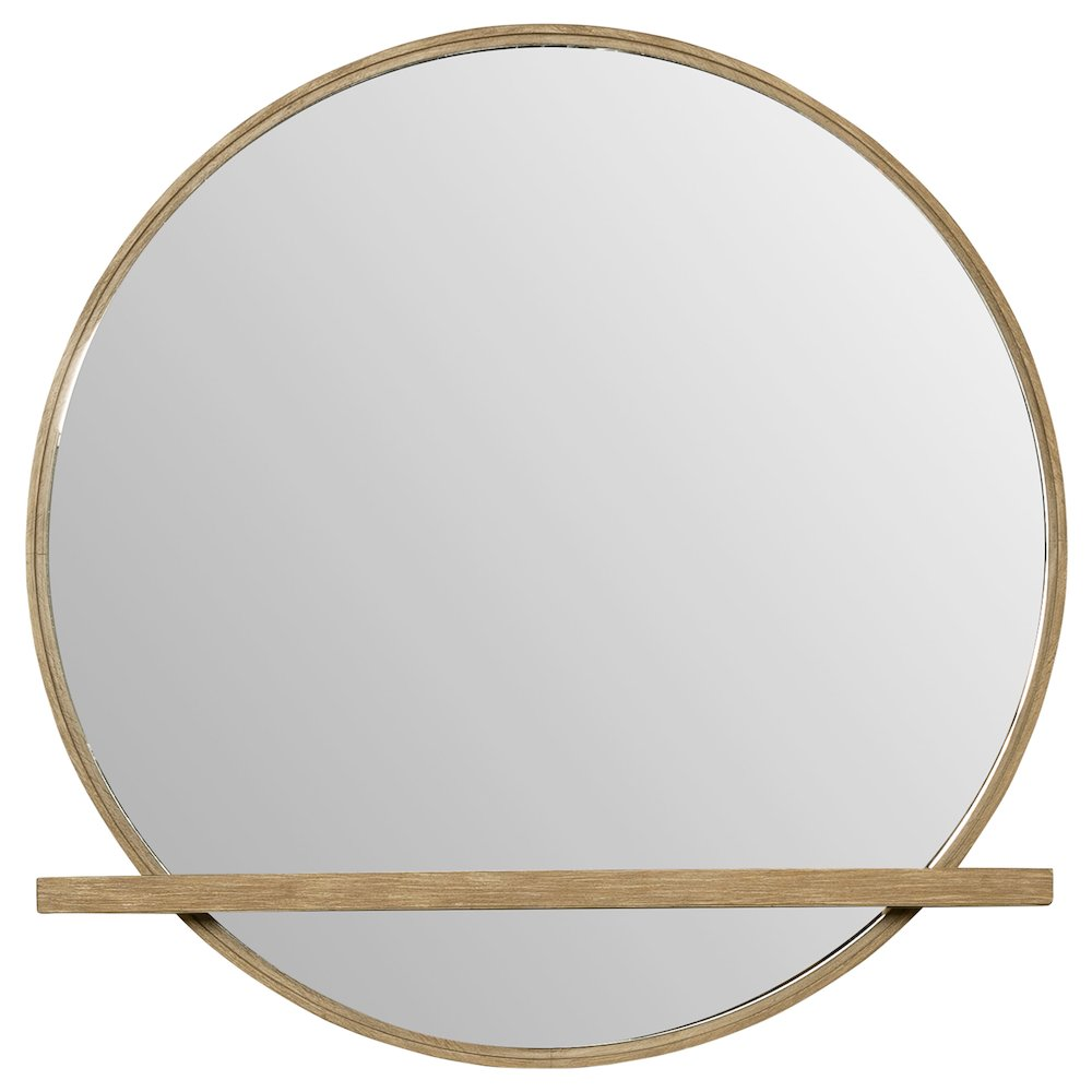 Buy farmhouse furniture Arini Sand Wash Dresser Mirror | Round Mirror with Built-In Jewelry Tray | Wire-Brushed Wood - Modern Cottage Farmhouse Furniture