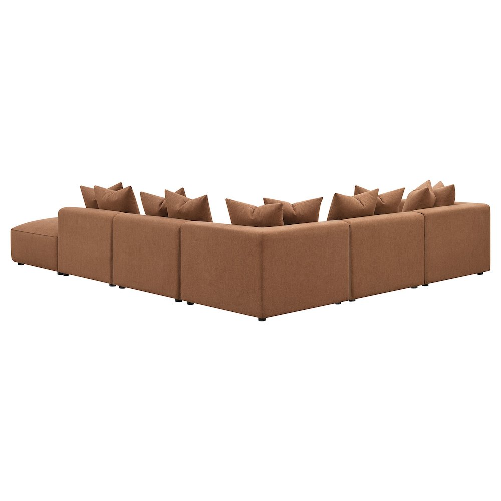 Terrano Terracotta Contemporary Modular 6-piece Upholstered Modular Sofa Sectional - Mediterranean Italian Contemporary Home Decor Furniture
