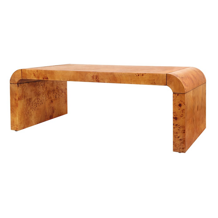 Lumière Burl Mediterranean Farmhouse Wood Coffee Table - Mediterranean Italian Contemporary Home Decor Furniture
