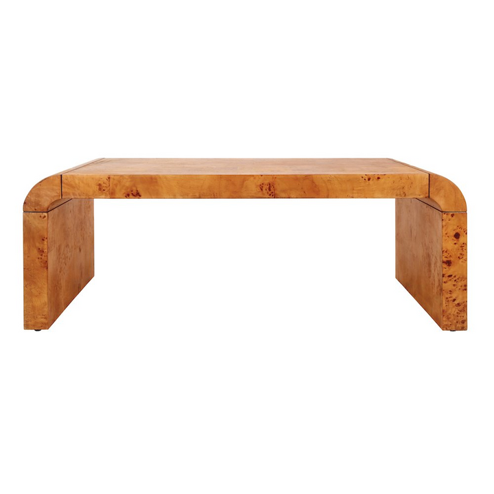 Lumière Burl Mediterranean Farmhouse Wood Coffee Table - Mediterranean Italian Contemporary Home Decor Furniture