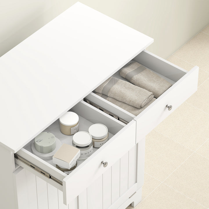 Buy farmhouse furniture Magnolia Ridge White Farmhouse Mediterranean Laundry Basket Hamper Cabinet - Modern Cottage Farmhouse Furniture