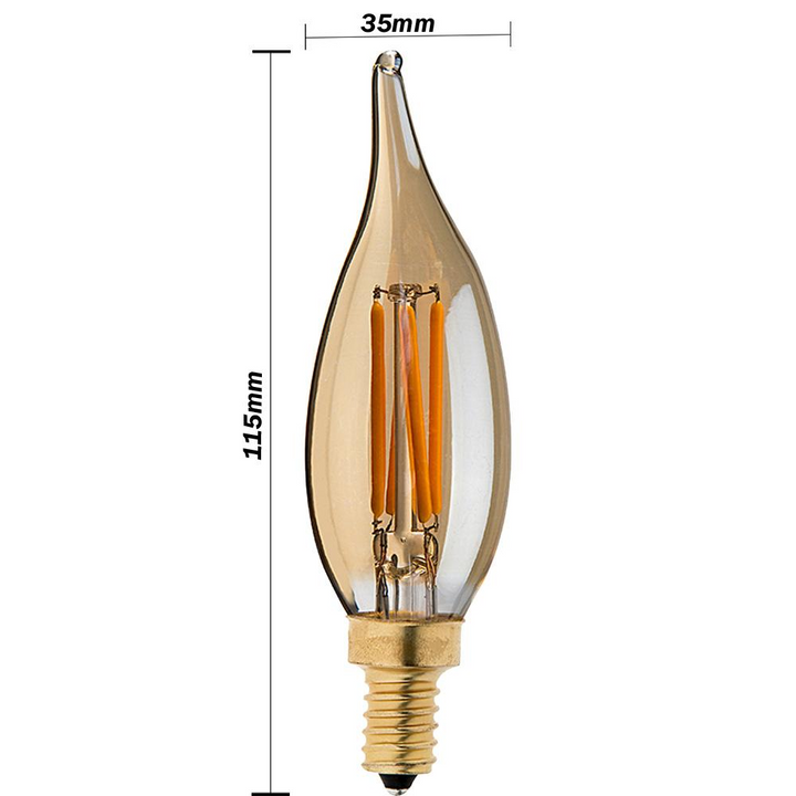 Boho Aesthetic E12 4W C35 LED Candelabra Bulbs 2200K Warm White Dimmable LED Filament Bulb~1041 | Biophilic Design Airbnb Decor Furniture 