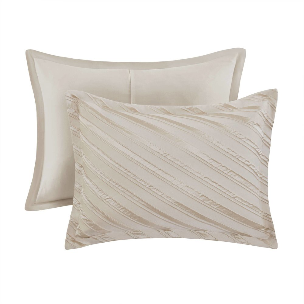 Buy farmhouse furniture Riva 7 Piece Comforter Set, Beige color - Modern Cottage Farmhouse Furniture