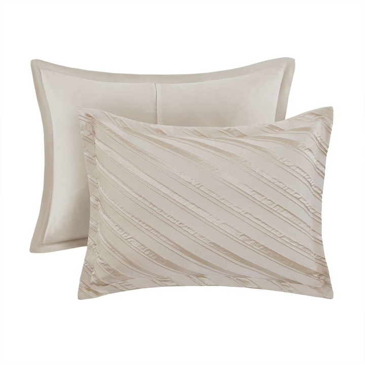 Buy farmhouse furniture Riva 7 Piece Comforter Set, Beige color - Modern Cottage Farmhouse Furniture