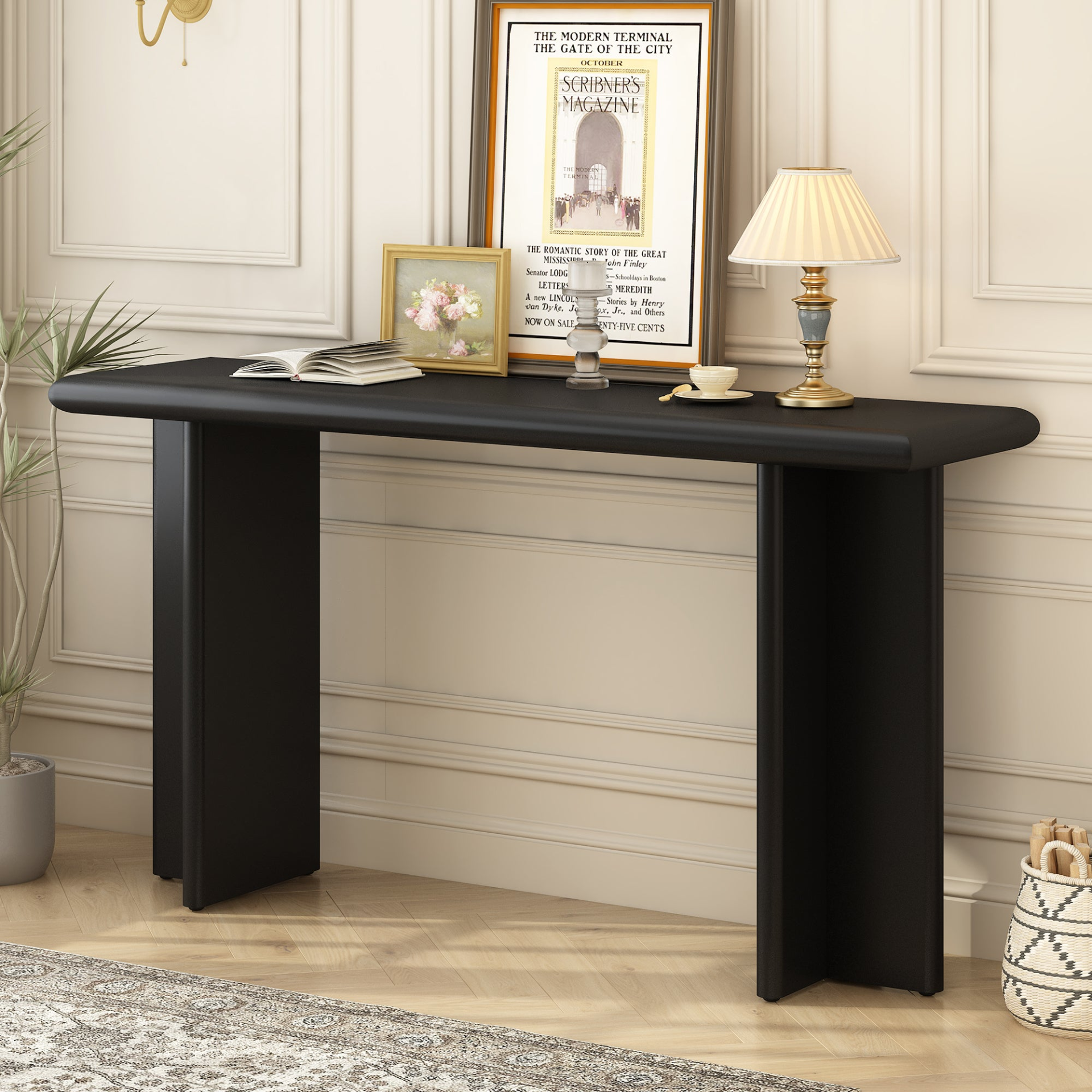 Modern Entryway Table with L-Shaped Legs,Suitable for Entryway, Hallwa ...