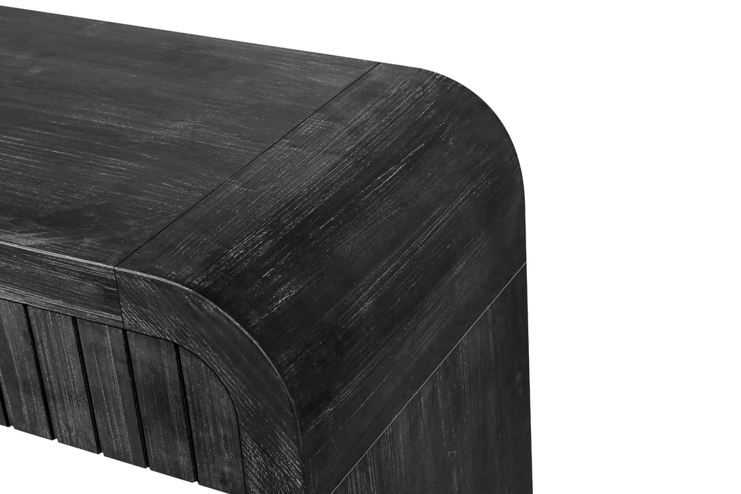 Granada 59" Spanish Mediterranean Tuscan Farmhouse Foyer Console Table – Antique Black - Mediterranean Italian Contemporary Home Decor Furniture