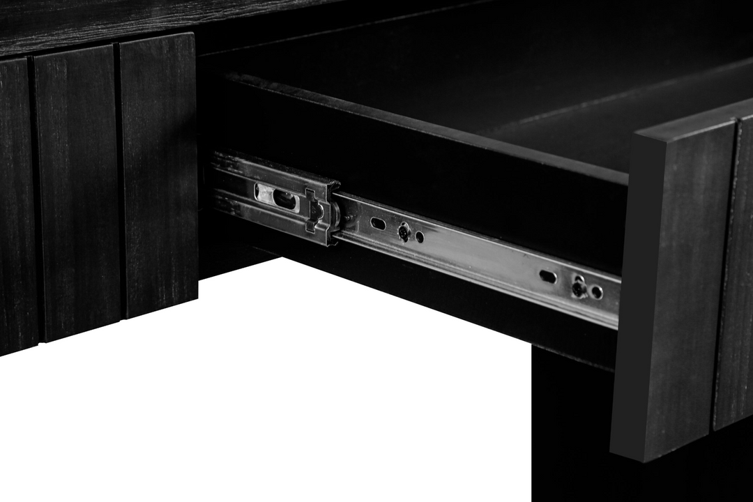 Granada 59" Spanish Mediterranean Tuscan Farmhouse Foyer Console Table – Antique Black - Mediterranean Italian Contemporary Home Decor Furniture