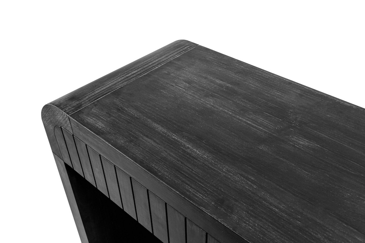 Granada 59" Spanish Mediterranean Tuscan Farmhouse Foyer Console Table – Antique Black - Mediterranean Italian Contemporary Home Decor Furniture