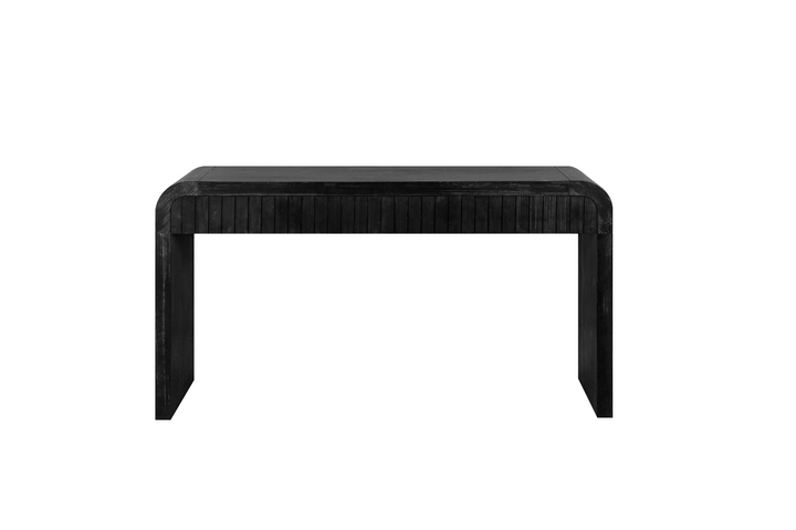 Granada 59" Spanish Mediterranean Tuscan Farmhouse Foyer Console Table – Antique Black - Mediterranean Italian Contemporary Home Decor Furniture