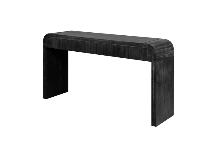 Granada 59" Spanish Mediterranean Tuscan Farmhouse Foyer Console Table – Antique Black - Mediterranean Italian Contemporary Home Decor Furniture