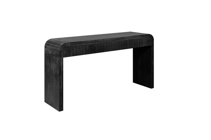 Granada 59" Spanish Mediterranean Tuscan Farmhouse Foyer Console Table – Antique Black - Mediterranean Italian Contemporary Home Decor Furniture