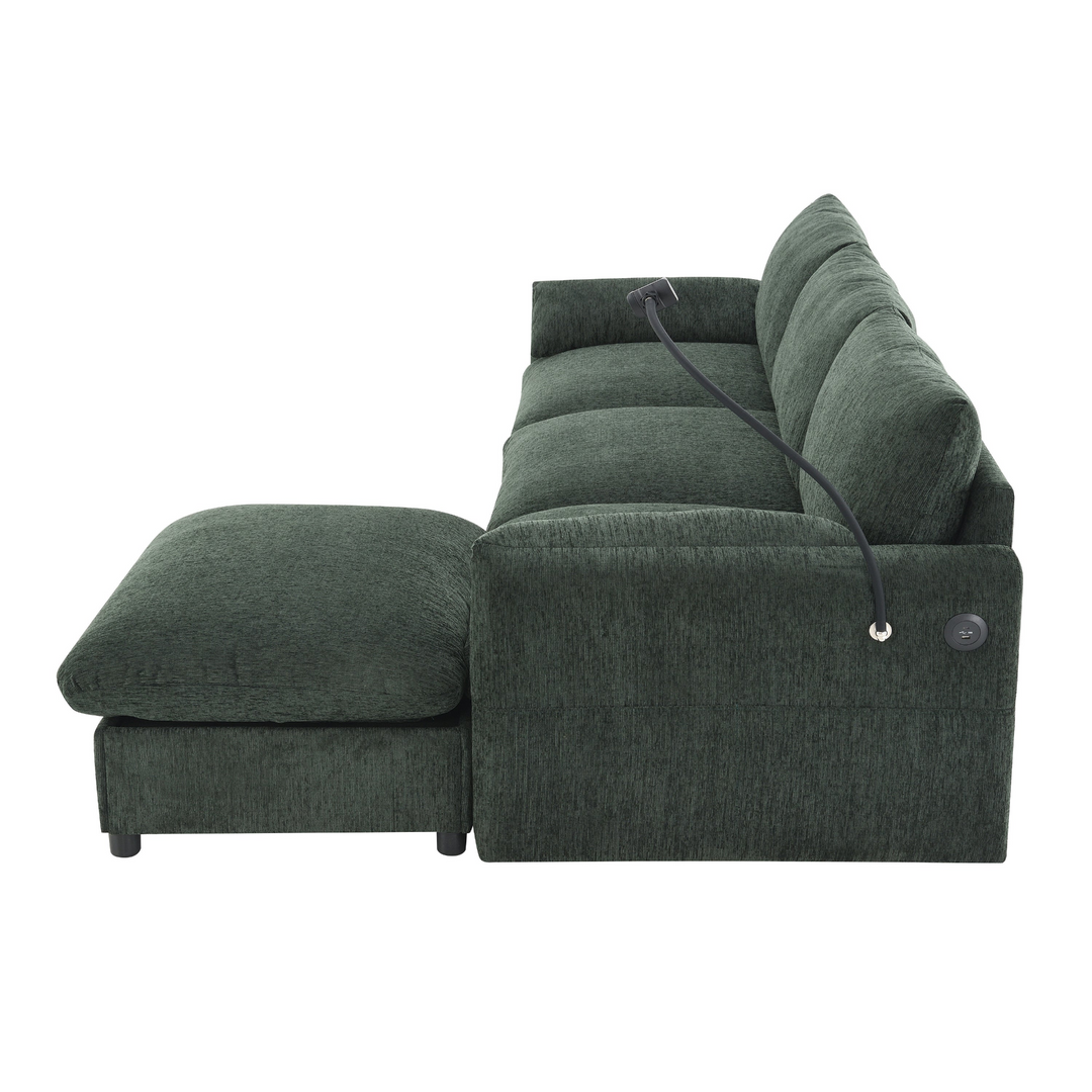 Buy farmhouse furniture Elia 4 Seat L Shaped Sectional Sofa with Storage Ottoman - Modern Cottage Farmhouse Furniture