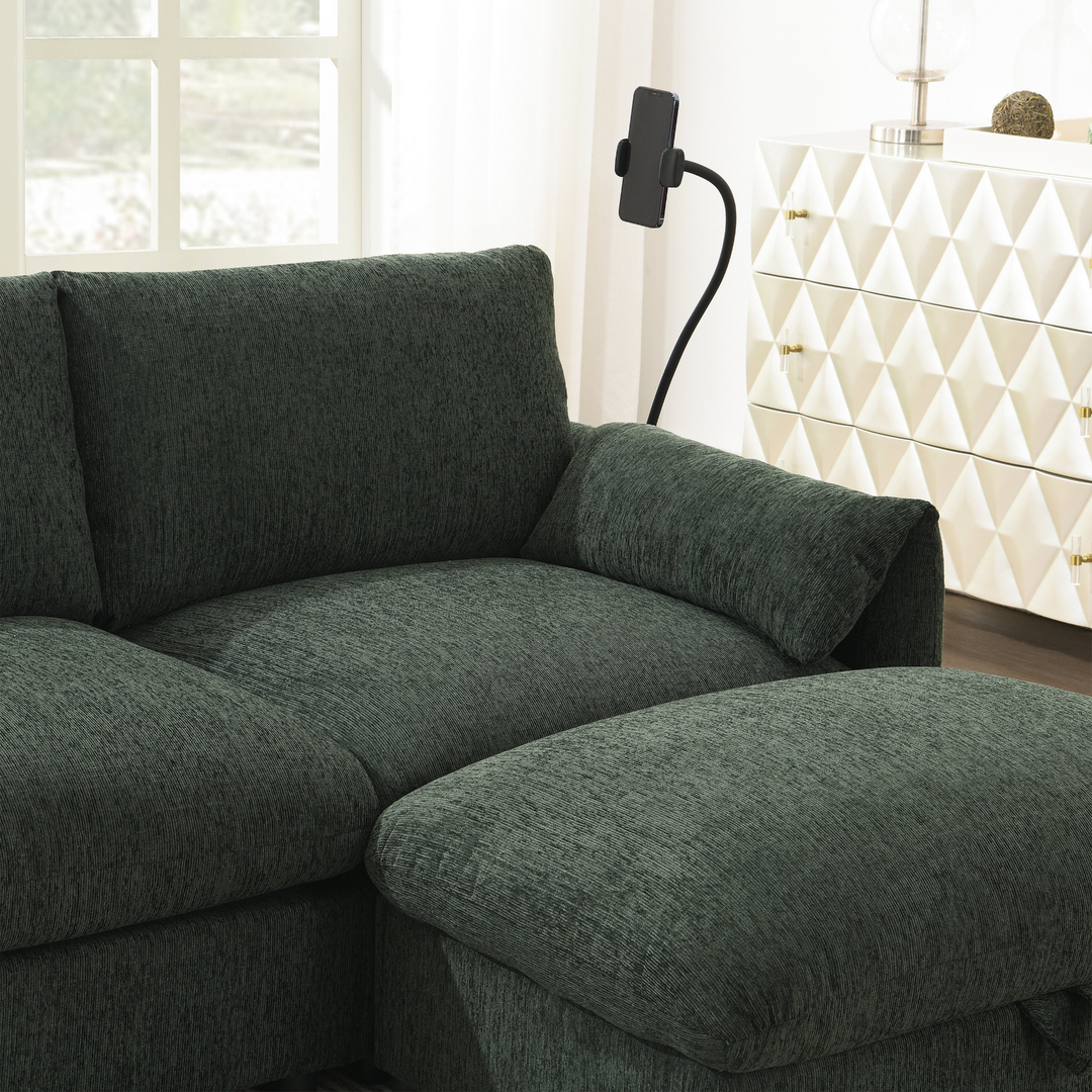 Buy farmhouse furniture Elia 4 Seat L Shaped Sectional Sofa with Storage Ottoman - Modern Cottage Farmhouse Furniture