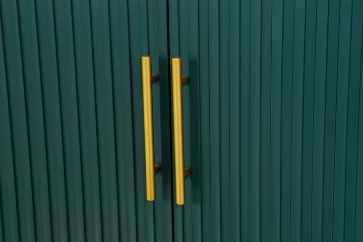 The Amalfi | Mediterranean Farmhouse Teal Wood Media Console with Storage & Adjustable Shelves - Mediterranean Italian Contemporary Home Decor Furniture