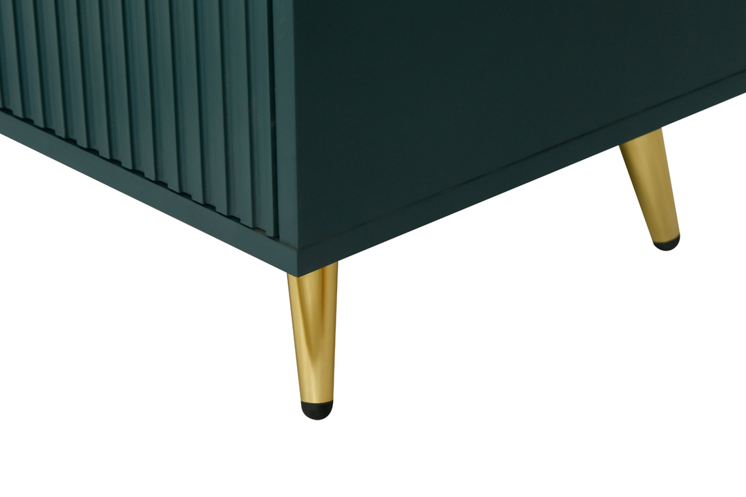 The Amalfi | Mediterranean Farmhouse Teal Wood Media Console with Storage & Adjustable Shelves - Mediterranean Italian Contemporary Home Decor Furniture