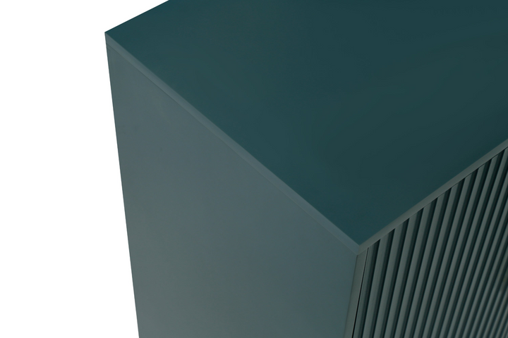 The Amalfi | Mediterranean Farmhouse Teal Wood Media Console with Storage & Adjustable Shelves - Mediterranean Italian Contemporary Home Decor Furniture