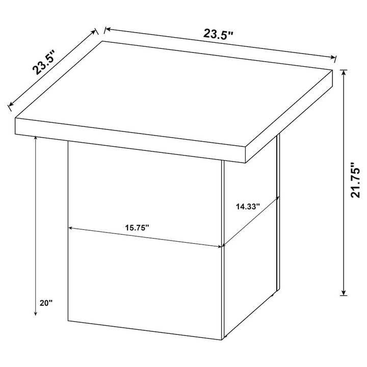 Buy farmhouse furniture Max Square Engineered Laminate End Side Table Black - Modern Cottage Farmhouse Furniture