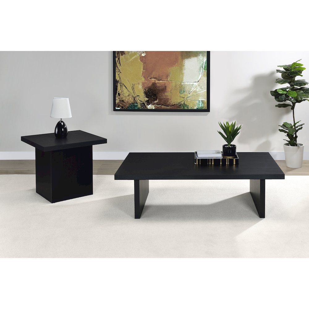Buy farmhouse furniture Max Square Engineered Laminate End Side Table Black - Modern Cottage Farmhouse Furniture