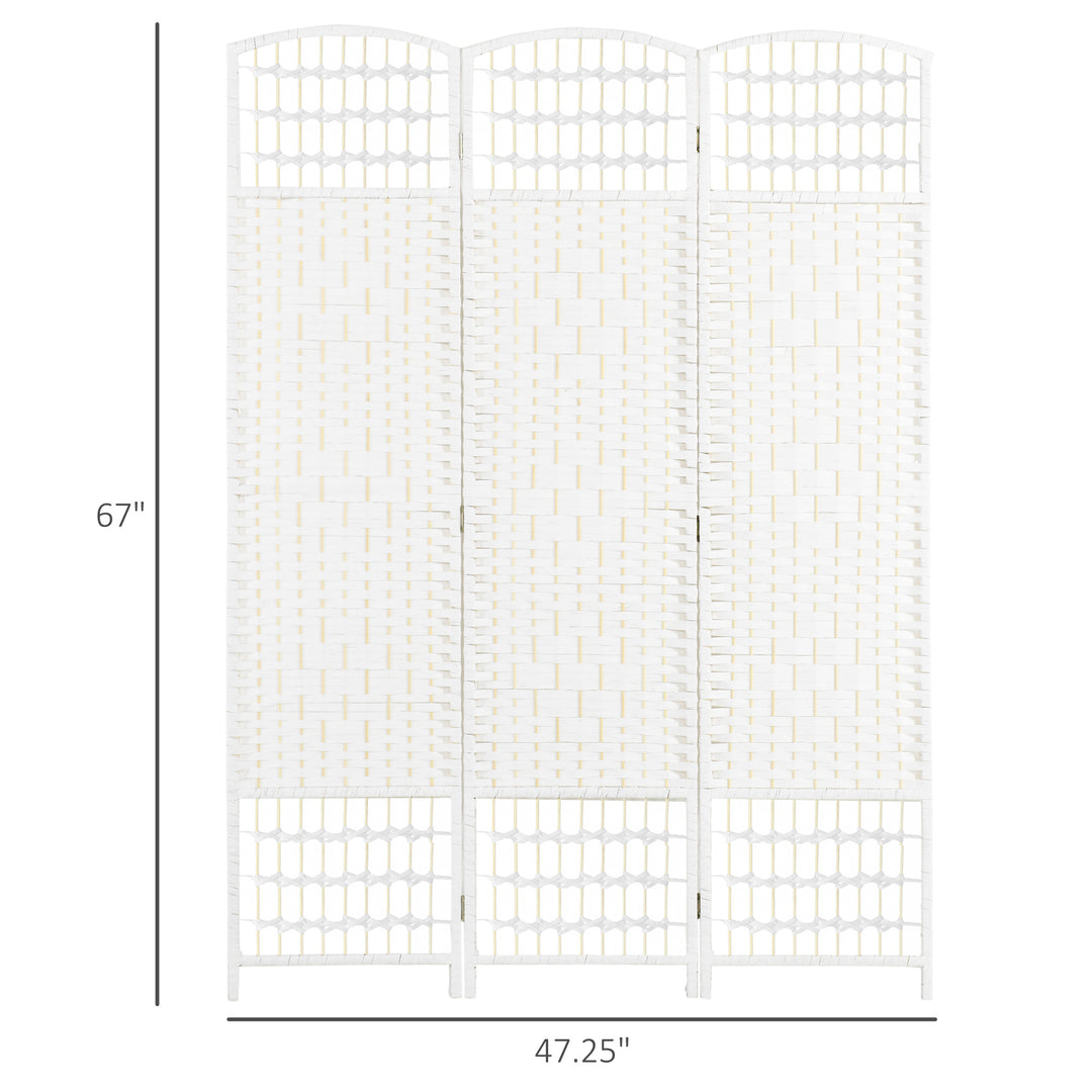 Buy farmhouse furniture Best Farmhouse Room Divider | 3-Panel Rustic Privacy Screen Wave Fiber – White - Modern Cottage Farmhouse Furniture