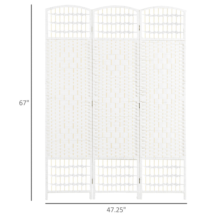 Buy farmhouse furniture Best Farmhouse Room Divider | 3-Panel Rustic Privacy Screen Wave Fiber – White - Modern Cottage Farmhouse Furniture