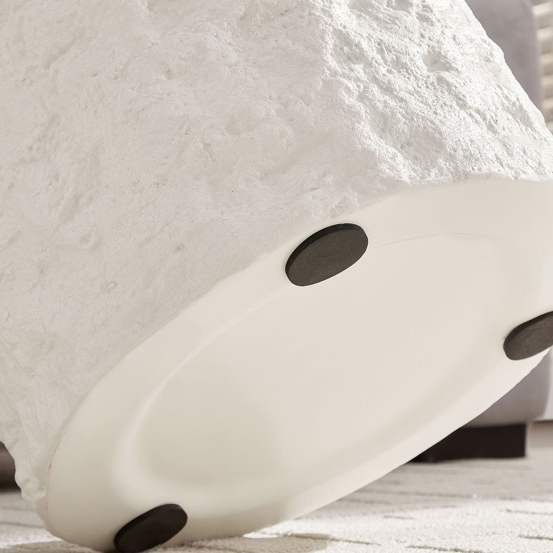 Helios | Circular Italian Mediterranean Limestone Artificial Coffee Table Set - Mediterranean Italian Contemporary Home Decor Furniture