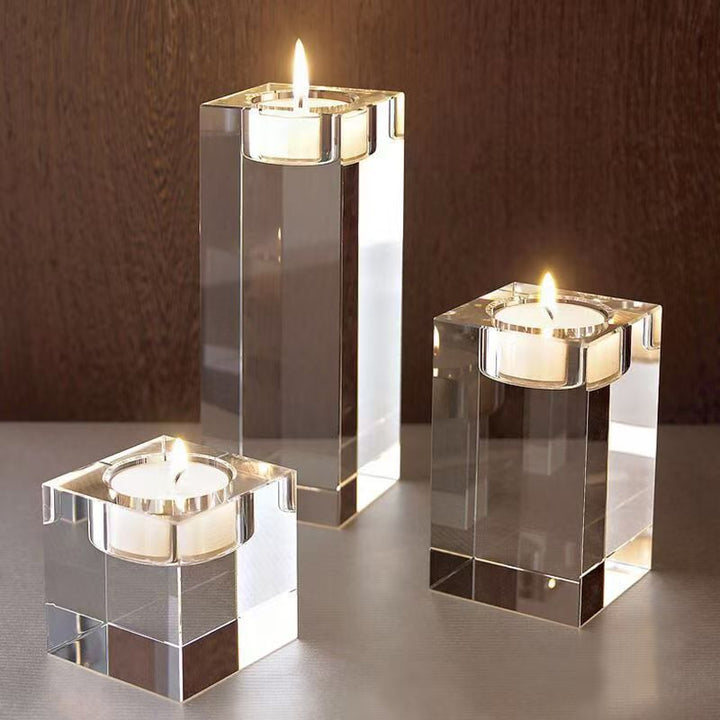 Buy farmhouse furniture Romantic And Minimalist Crystal Clean Candle Holder - Modern Cottage Farmhouse Furniture