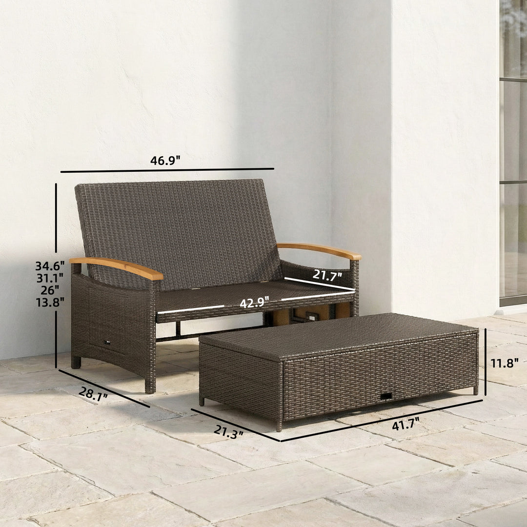 Buy farmhouse furniture Rattan Beige Modern Cottage Farmhouse Style Sofa Couch Sectional Daybed Outdoor Daybed - Modern Cottage Farmhouse Furniture