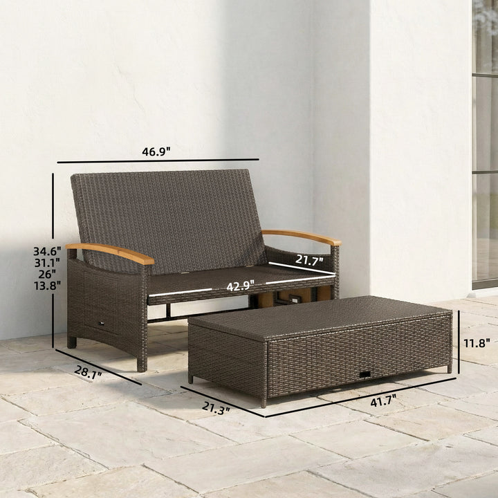 Buy farmhouse furniture Rattan Beige Modern Cottage Farmhouse Style Sofa Couch Sectional Daybed Outdoor Daybed - Modern Cottage Farmhouse Furniture