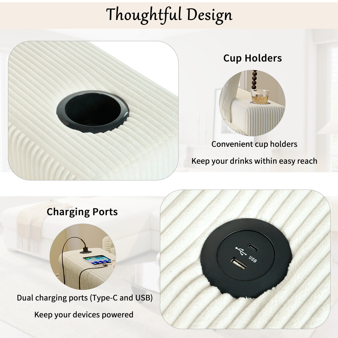 White Oak • White Modern Cottage American Farmhouse Style Sofa Couch - Mediterranean Italian Contemporary Home Decor Furniture