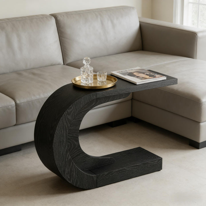 Modern Italian Black Moon End Table