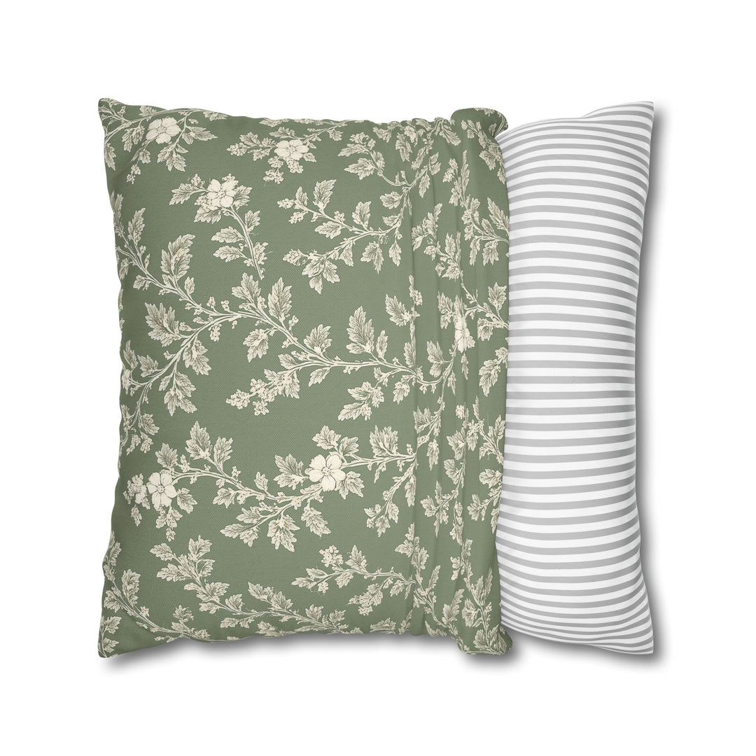 Buy farmhouse furniture Clover Hill - Cream &amp; Sage Floral Pillowcase By. Artisan Blooms - Modern Cottage Farmhouse Furniture