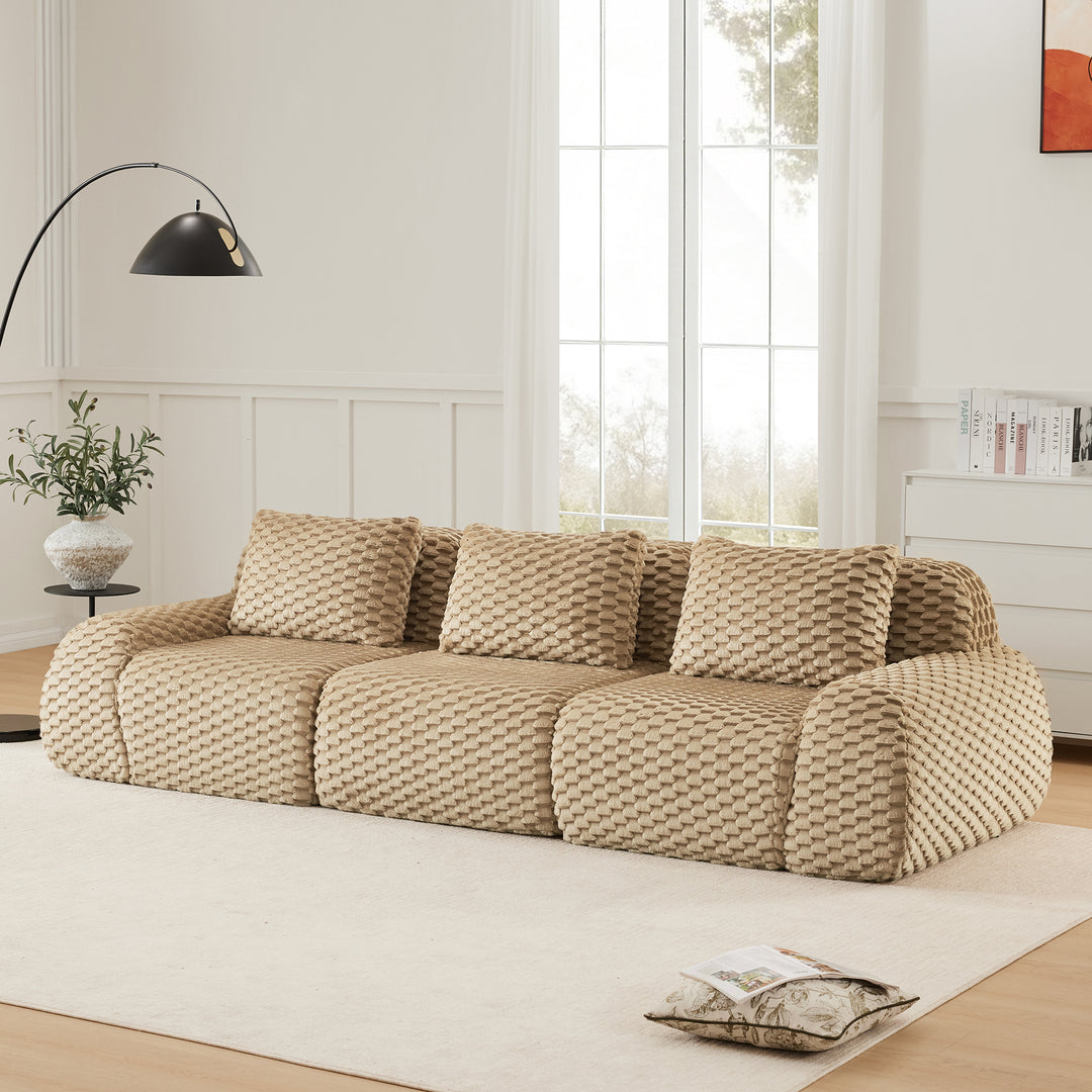 Large Modern Italian Woven Boucle Modular Sectional Sofa Sectional Couch - Mediterranean Italian Contemporary Home Decor Furniture