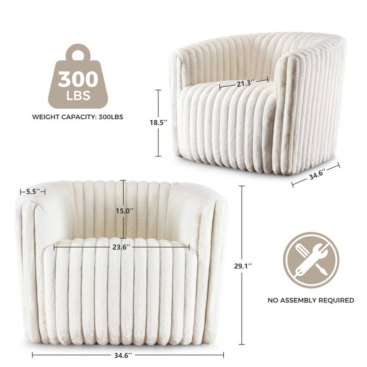 Rotating Modern White Contemporary Accent Chair - Mediterranean Italian Contemporary Home Decor Furniture