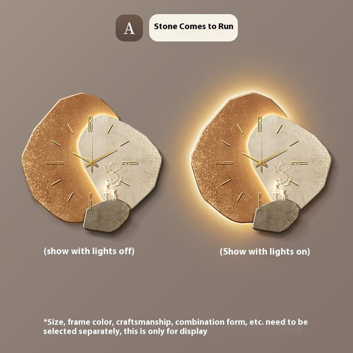 Mykonos | Mediterranean Sea Stone Luxury Clock Wall - Mediterranean Tuscan Contemporary Home Decor Furniture