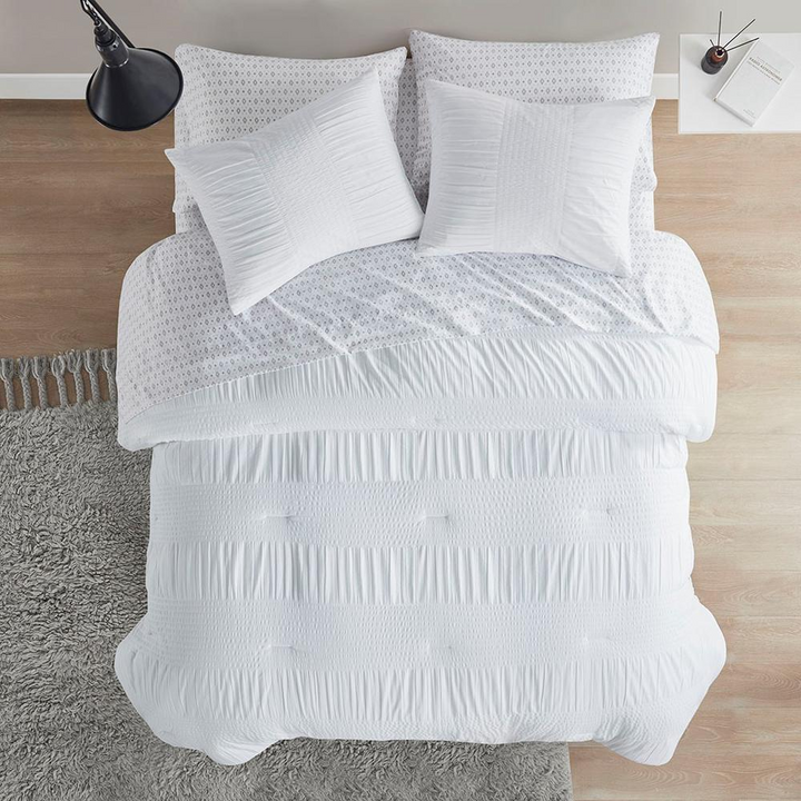 Boho Aesthetic 100% Polyester 7 Piece Comforter Set (Queen) | Biophilic Design Airbnb Decor Furniture 