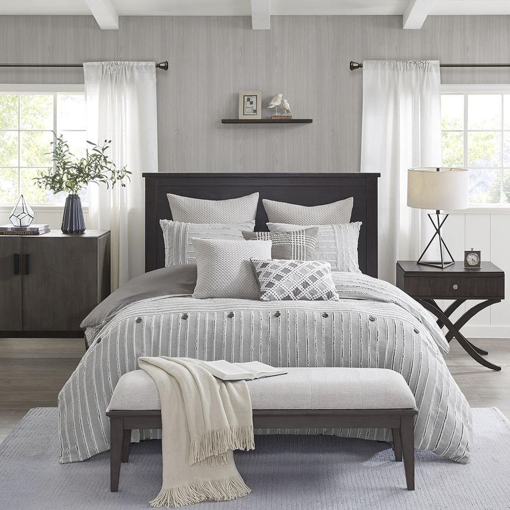 Boho Aesthetic 100% Cotton Clip Jacquard Pieced 9pcs Comforter Set | Biophilic Design Airbnb Decor Furniture 