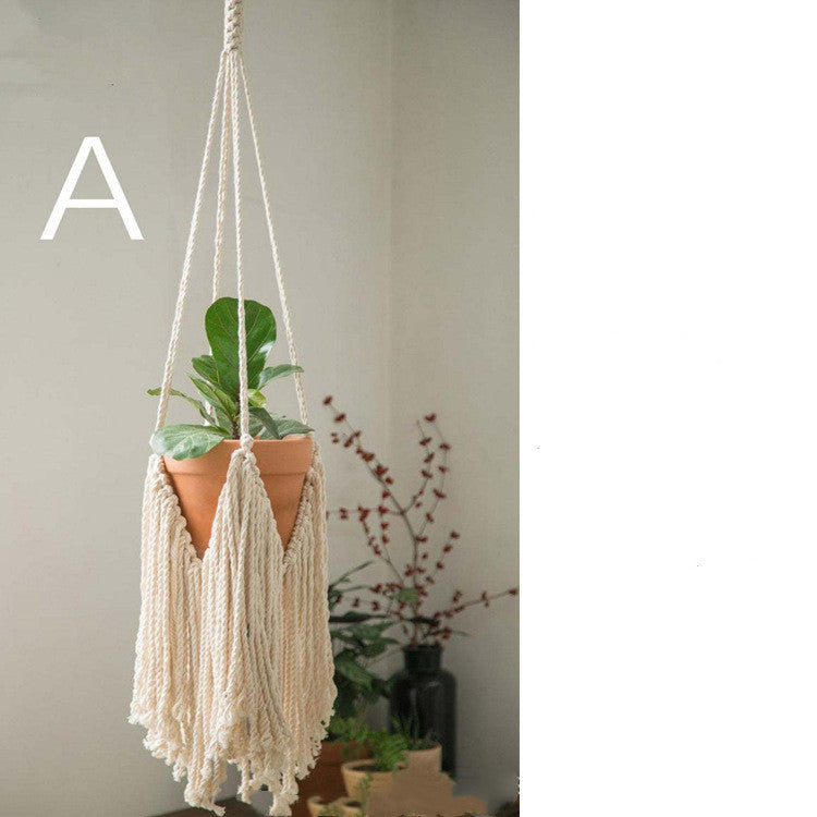 Boho Aesthetic Boho Plant Hanging Spider Plant Net Bag Decoration | Biophilic Design Airbnb Decor Furniture 