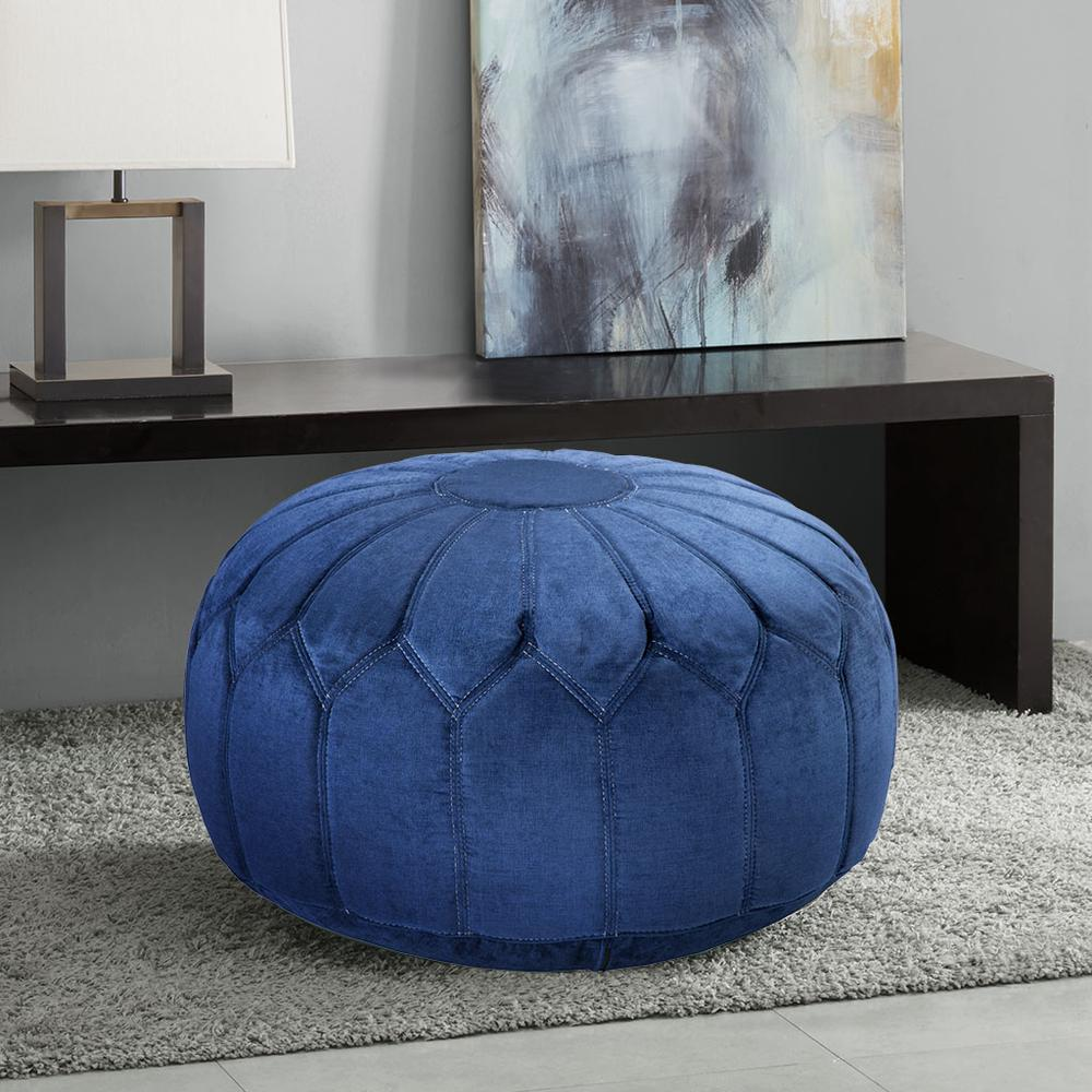 Boho Aesthetic Verona Round Luxury Pouf Ottoman | Biophilic Design Airbnb Decor Furniture 