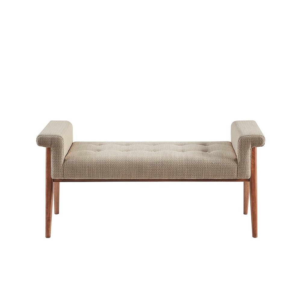 Boho Aesthetic Mason Accent Upholstered Bench | Biophilic Design Airbnb Decor Furniture 