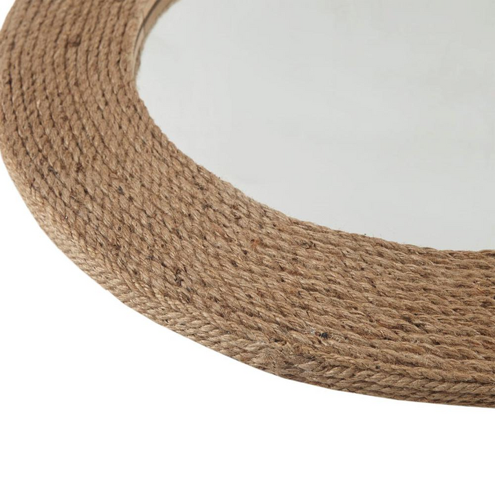 Buy farmhouse furniture Natural Jute Rope Round Wall Mirror 26" - Modern Cottage Farmhouse Furniture