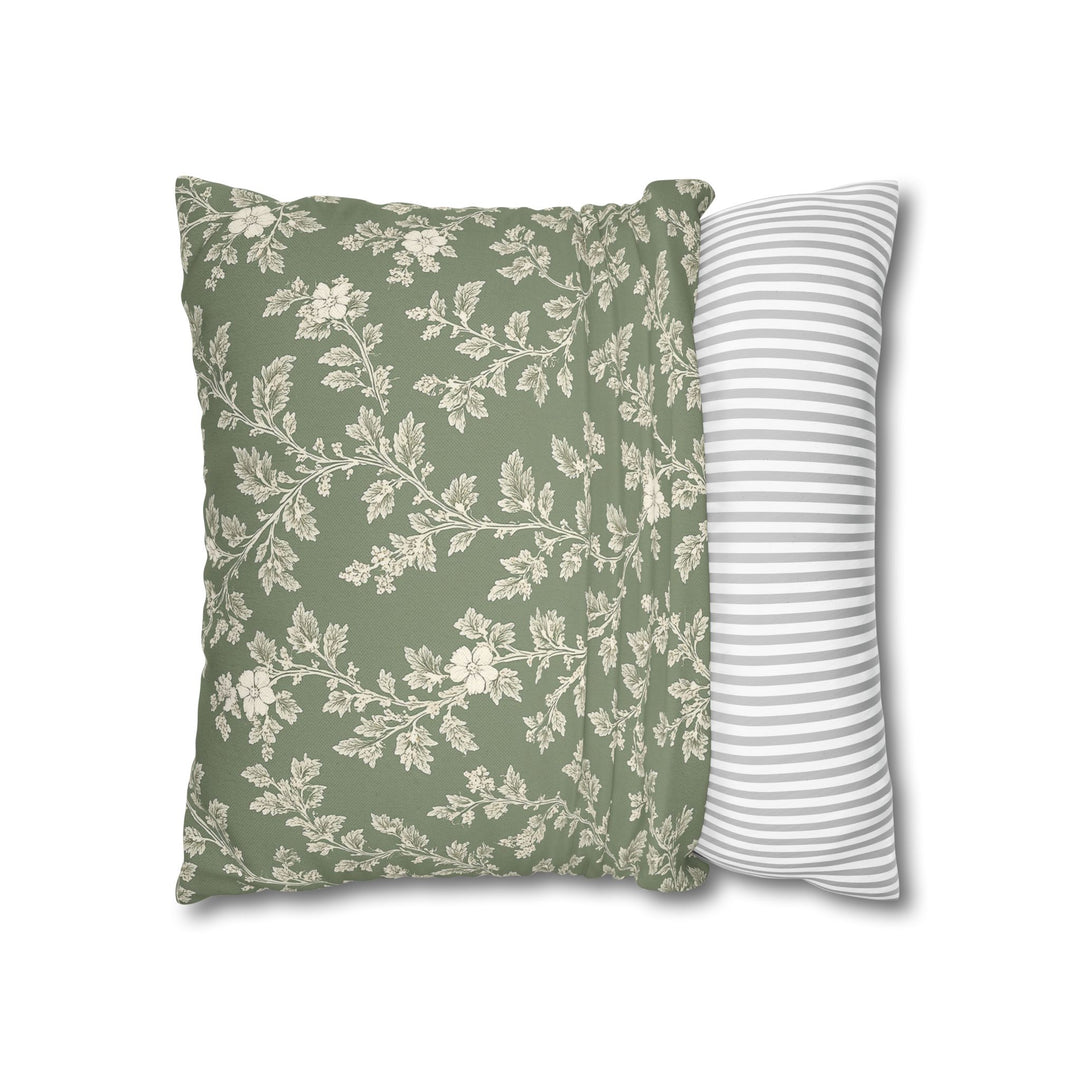 Buy farmhouse furniture Clover Hill - Cream &amp; Sage Floral Pillowcase By. Artisan Blooms - Modern Cottage Farmhouse Furniture