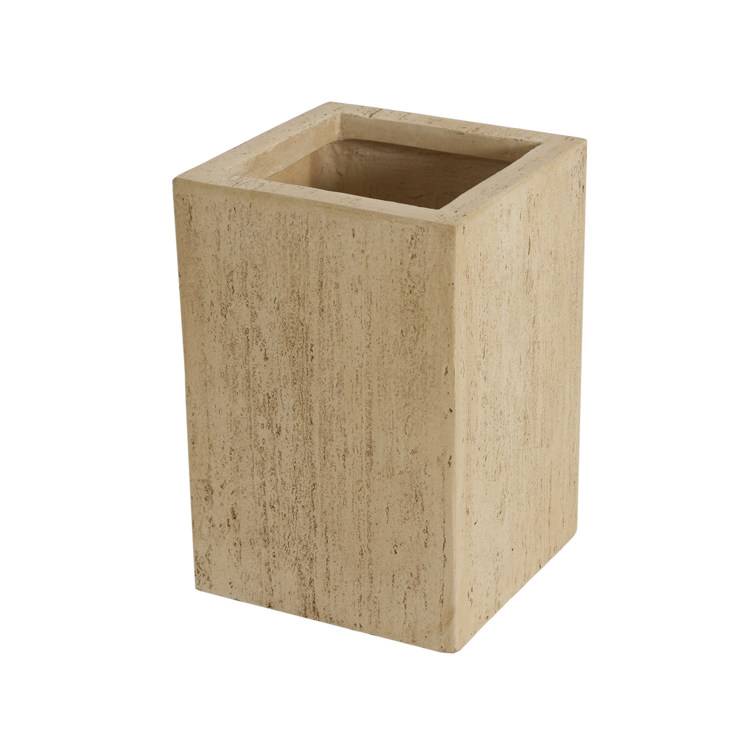 Buy farmhouse furniture Handmade Antique Brown Travertine Planter Box, Magnesium Oxide, 19.75&