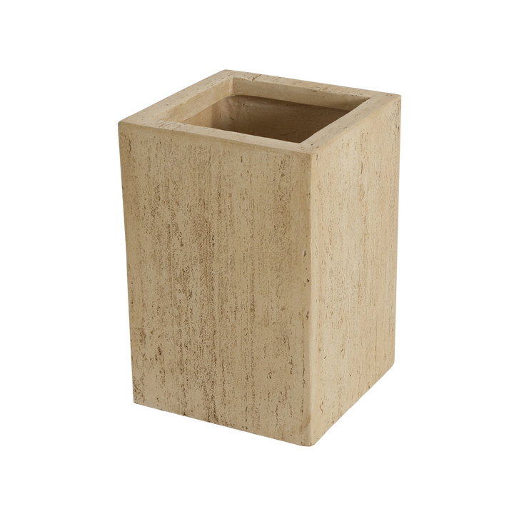 Buy farmhouse furniture Handmade Antique Brown Travertine Planter Box, Magnesium Oxide, 19.75&