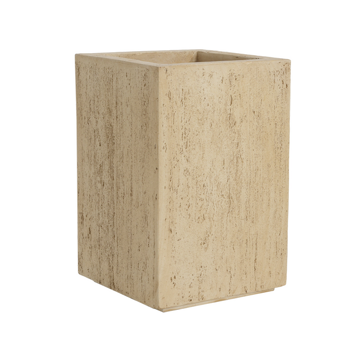 Buy farmhouse furniture Handmade Antique Brown Travertine Planter Box, Magnesium Oxide, 19.75&